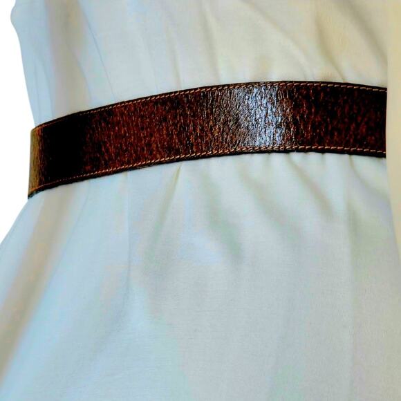 Vintage Gucci Stirrup Buckle Brown Leather‎ Belt Gold Tone Small